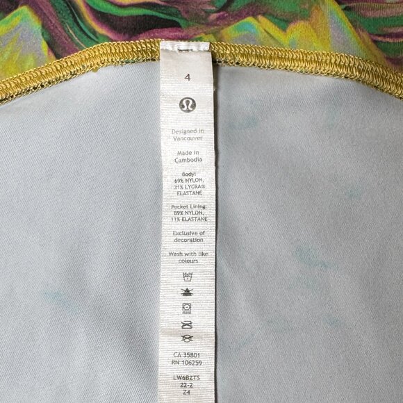 LULULEMON SWIFT SPEED HIGH-RISE CROP 21" LEGGINGS PRINT RUNNING SIZE 4 - Picture 7 of 7